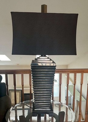 Mid-Century Stacked Metal Table Lamp MCM Very Nice One Of A Kind View/Read 