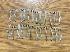 (24) Vintage 4" Slip On Steel Drapery Curtain Hooks 1" Drop Pinch Pleat Drape