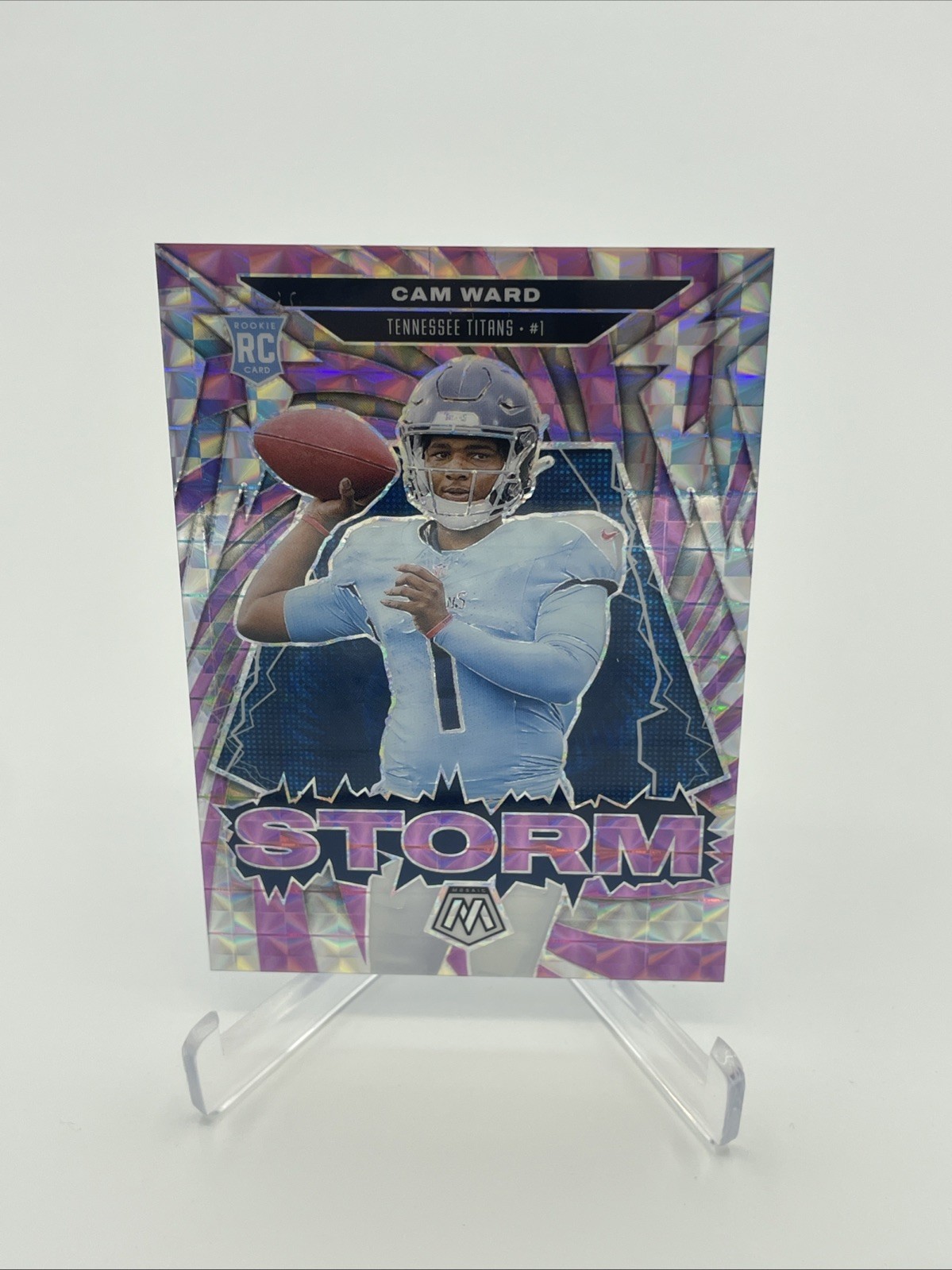 2025 Panini Mosaic Football CAM WARD Storm Mosaic Purple #/49 Titans
