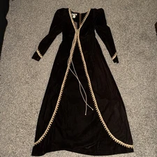 Rare Early 1970s Black Label VELVET Queen Corset Dress/Gown by Gunne Sax size 9