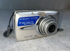 Olympus Stylus 600 Digital Camera Silver, 6.0MP, Tested Working No Charger