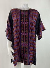 Bob Mackie Wearable Art Size Medium Tunic Top 100 Silk Colorful Boho