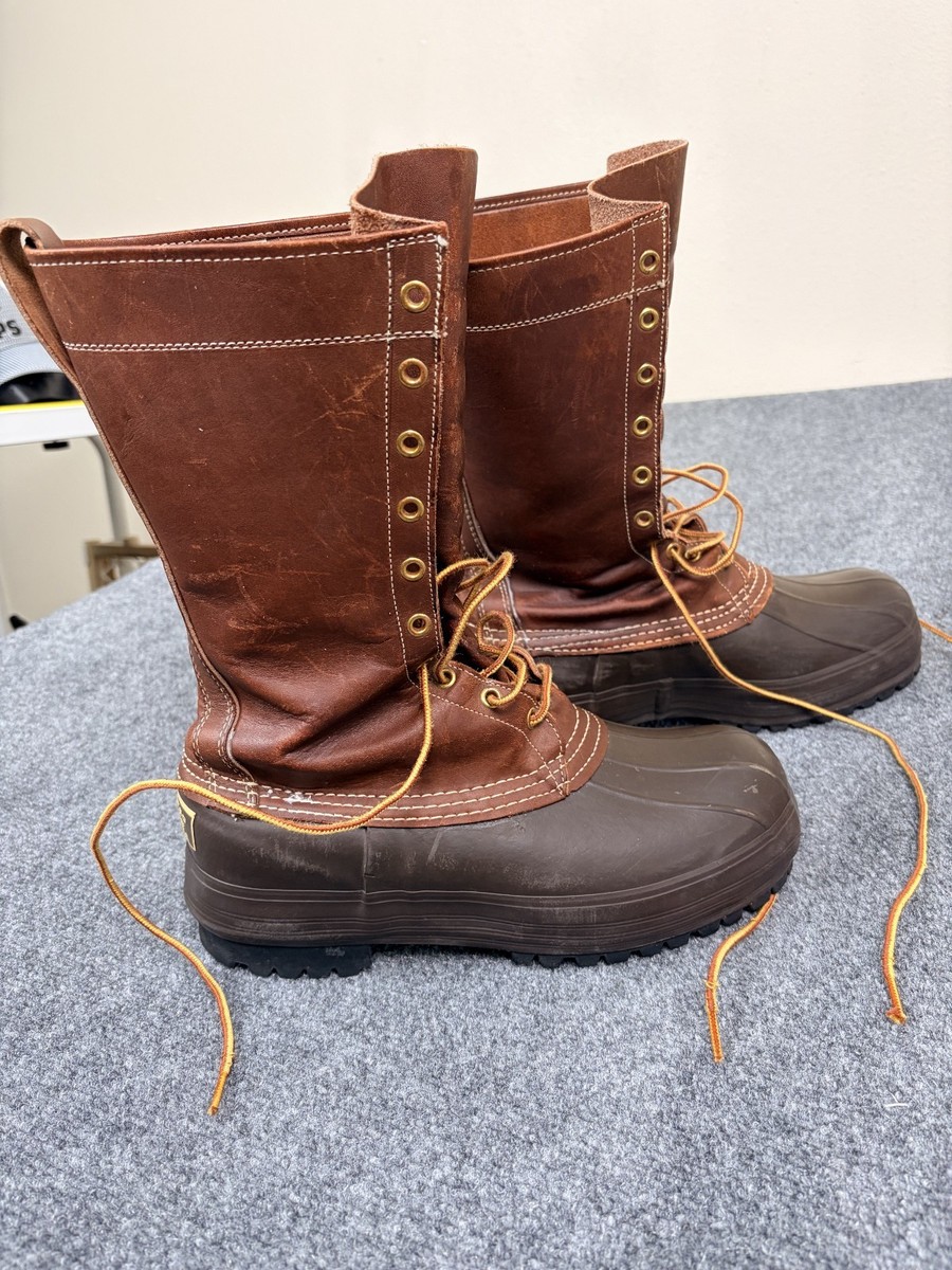 50s/60s Vintage LL Bean Maine Hunting Duck Boots Leather Rubber Lace Up Mens 8M‎ Vintage LL Bean Duck Boots, Maine Hunting Shoes, Men main image 3