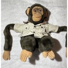 Hosung Chimp Monkey Plush Squeaker Stuffed Animal Hand Puppet VTG Child Playmate