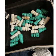 Loose Turquoise Gemstone Barrel Beads - Green White Jewelry Making