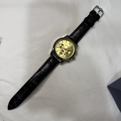 Kingnuos Men's Fashion Quartz Watch New In Box Leather Band