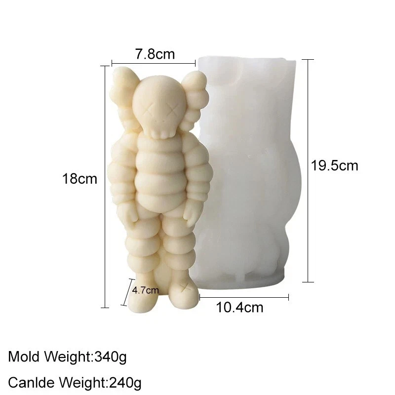 Hágalo usted mismo 3D Oso Silicona Vela Molde Hacer Jabón Yeso Resina Artesanal Moldes Stock en EE. UU. Foto 2 de 2