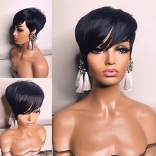 SisBroSis Short Pixie Cut Human Hair Wig for Black Women Glueless Short Layer...