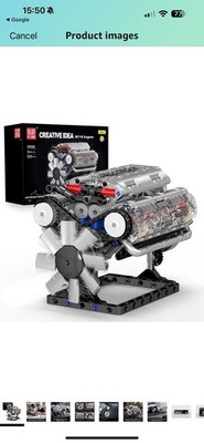 Mould King 10088 V-Type 8-Cylinder Engine Vehicle Motor Building Block Toy MOC