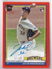 2026 Topps JACOB MISIOROWSKI #91a-mis ORANGE 1991 AUTOGRAPH AUTO RC ROOKIE 01/25