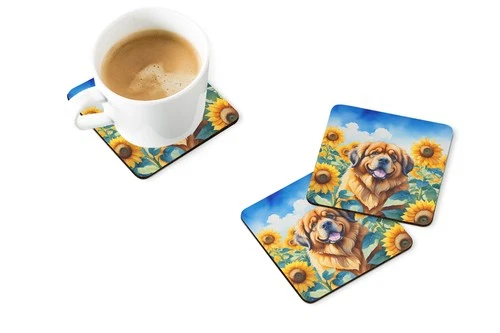 Caroline's Treasures Tibetan Mastiff in Sunflowers Coasters - Thumbnail 2