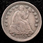KAPPYSCOINS GH749 1853 ARROWS EF XF   SEATED LIBERTY SILVER  HALF DIME