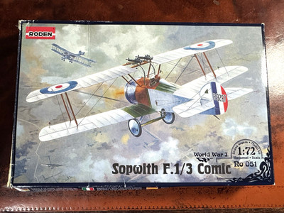 Roden SOPWITH F.1/3 COMIC WWI Fighter Biplane 1/72 Model Airplane Kit #051