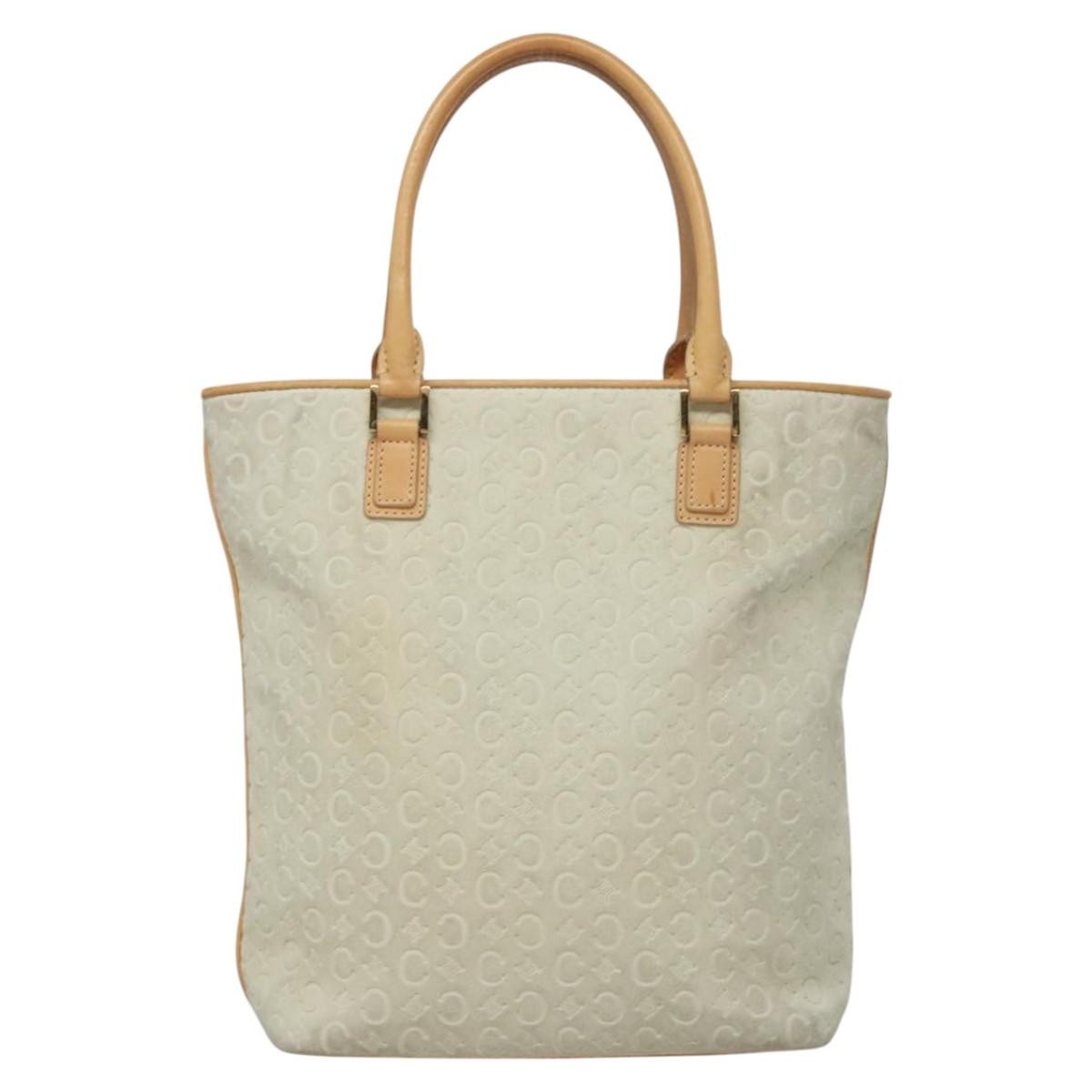 Celine Vintage Macadam Tote Bag C Macadam Suede White Suede Tote