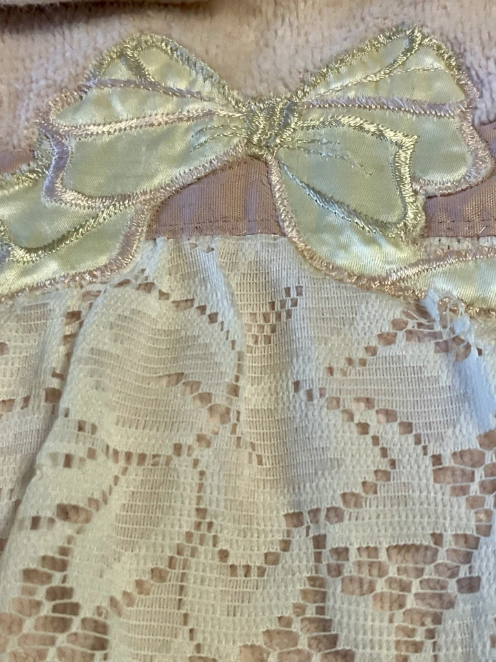 Juego de toallas rosas con encaje y lazos adornados 4 piezas Shabby Chic Cottage Foto 4 de 4