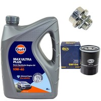 MotoröL Filter Set 10W-40 4 Liter + ÖLablassschraube FüR Hyundai KIA Mitsubishi
