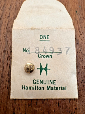 Hamilton 184937 Men Crown 8/0-14/0 Yellow, NOS 20337 2.8/2.0/TAP 10 pipe/signed
