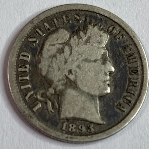 1893-S Barber Silver Dime Rare Key Date- 90% Silver Coin