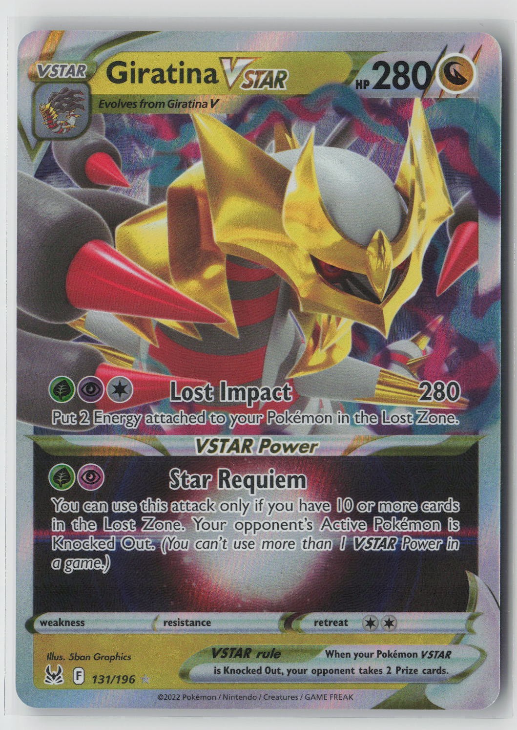 Giratina VSTAR Holo Ultra Rare SWSH11: Lost Origin 131/196 NM