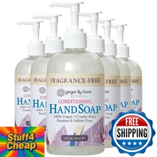 Ginger Lily Farms 6 Pack 12oz Liquid Hand Soap Fragrance-Free Vegan Cruelty-Free