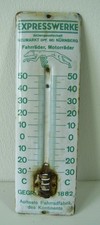 Antikes Emaile Schild Expresswerke Fahrräder & Motorräder Thermometer vor 1945