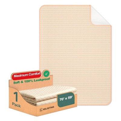 King Size Bed Pads for Incontinence Washable Waterproof, 71'' x 59'' (Pack of 1...