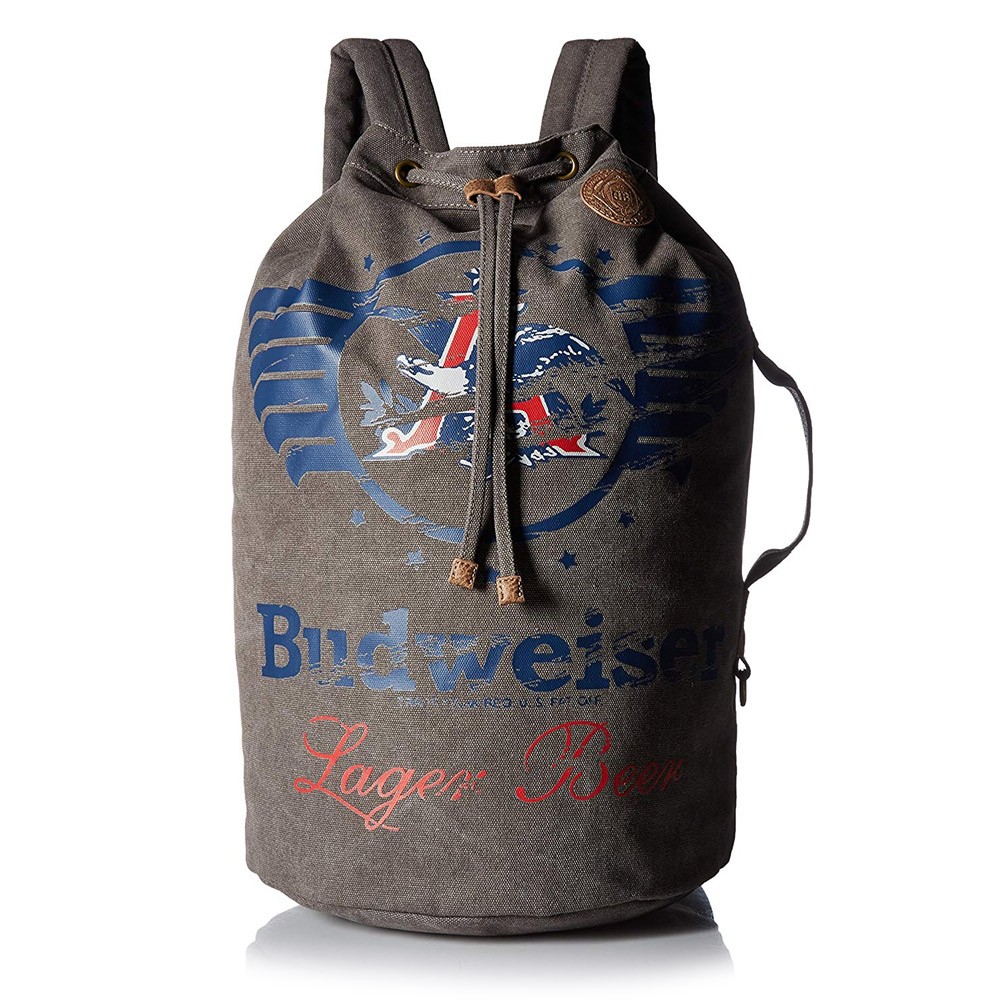 Сумка-ведро Buxton Budweiser Eagle Wings на шнурке серого цвета