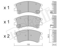 Metelli Bremsbelagsatz, Scheibenbremse 22-0476-0 FüR Mazda