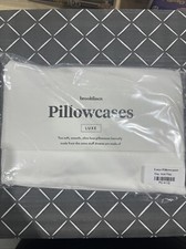 Set of 2 Brooklinen Luxe Sateen Pillowcases Solid White King PC-K1S