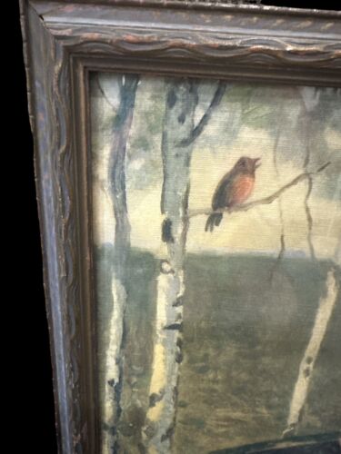 vintage Spring Song Lithograph Simon Glucklich Original Wood Frame 1925 - Picture 3 of 4