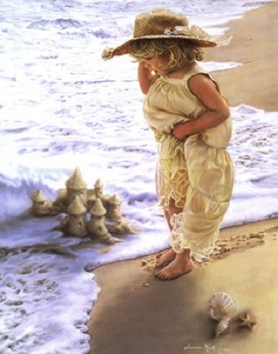 Sandra Kuck SERENITY 20x16 Artist Signed Art Print little Girl