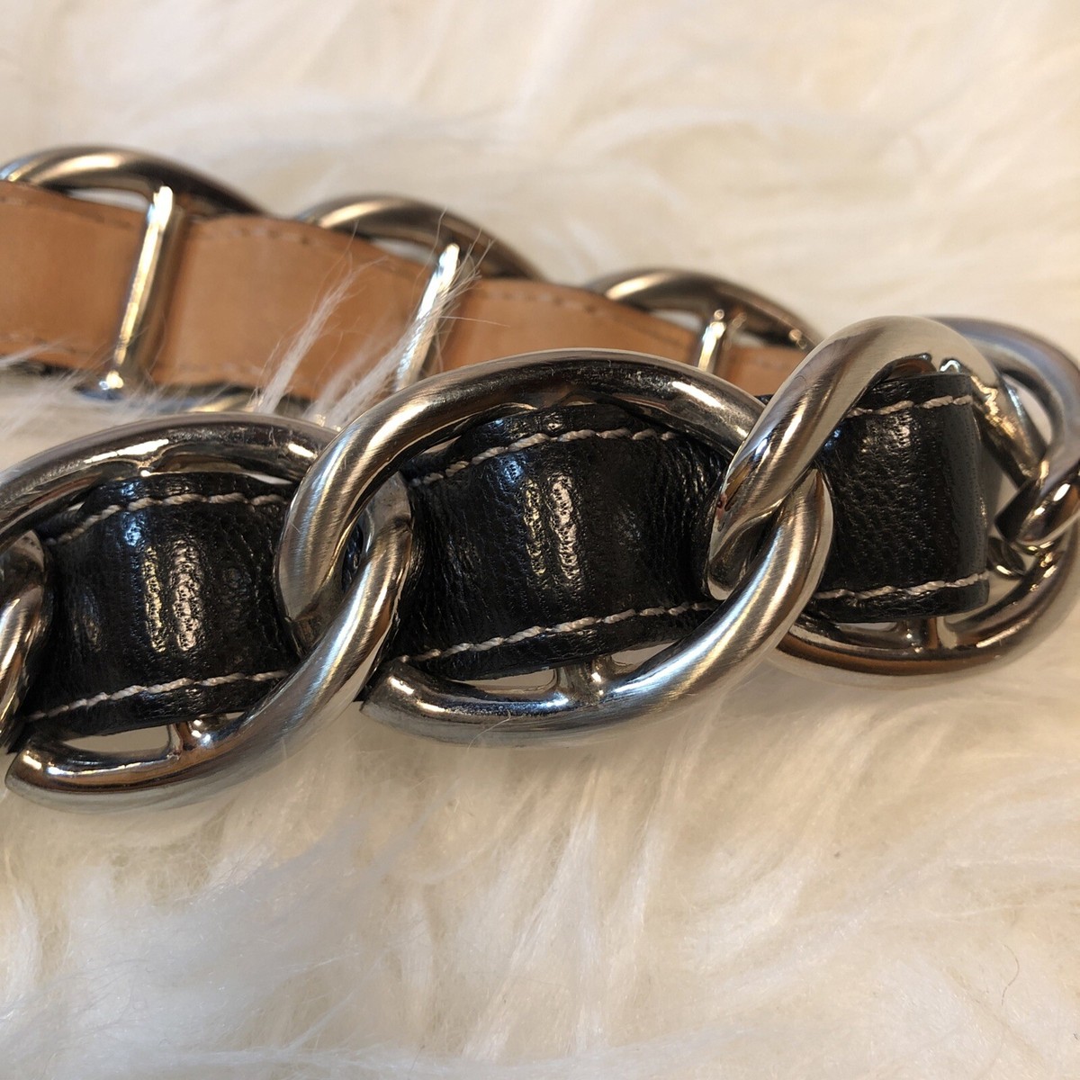 ベルト MOSCHINO COUTURE Woman Belt Silver 80128007 1555 MOSCHINO COUTURE BELT SILVER-BLK