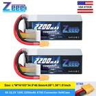 2x Zeee 6S LiPo Battery 120C 2200mAh 22.2V XT60 for RC Car Truck Plane Heli Jet