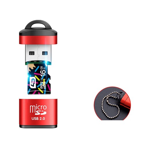 Aluminum alloy card reader keychain portable mini high speed micro SD cell phone - Afbeelding 25 van 26