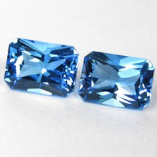 5.60Cts Wonderful Natural Swiss Blue Topaz Radiant Cut Collection Matching Pair