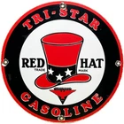 VINTAGE RED HAT GASOLINE PORCELAIN SIGN STANDARD OIL GAS STATION PUMP PLATE