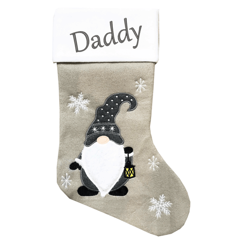 Personalised Embroidered Christmas Stocking Deluxe Silver Santa UK Xmas Luxury - Picture 16 of 23