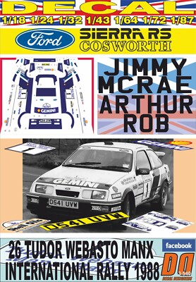 DECAL FORD SIERRA 4x4 RS COSWORTH C. MCRAE C. OF IRELAND R. 1990 3rd (02