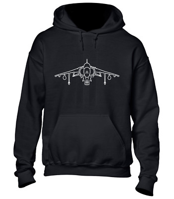 HARRIER JUMP JET HOODY HOODIE KAMPFJET FLUGZEUG RAF PILOT FLUGZEUG DESIGN TOP