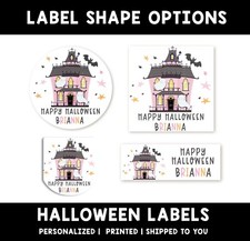 Haunted House Personalized Halloween Stickers  Kids Halloween Favor Stickers