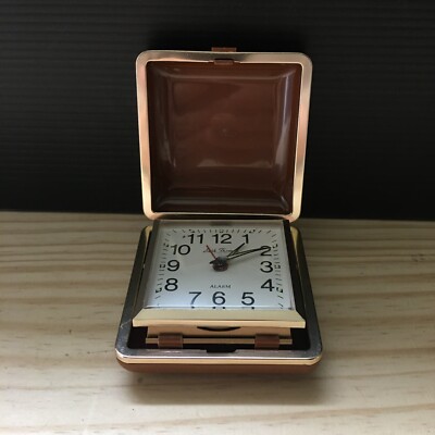 Vintage 1970s Seth Thomas Travel Pocket Alarm Clock Brown Made in ...