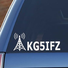 Custom Ham Radio - Amateur Radio, Call Sign, Exterior Vinyl Decal Car Truck
