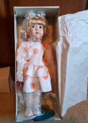 New Marian Yu Designs Porcelain Doll 16 in. tall attached jewelry w/COA #2541