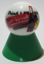 Drink Dr. Pepper 1" Glass Logo Marble w/ Stand