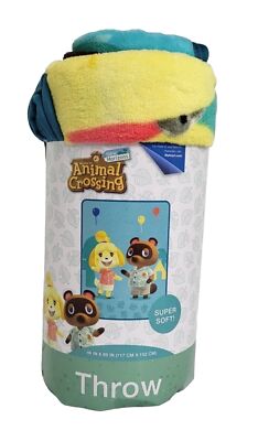 Animal Crossing New Horizons Super Soft Throw Plush Blanket 46'' X 60'' Nintendo