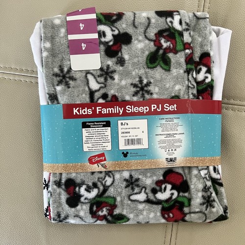 Disney Classic Mickey Mouse & Minnie Christmas PJ Sleep Set Fleece Unisex Kids 4 - Picture 5 of 5