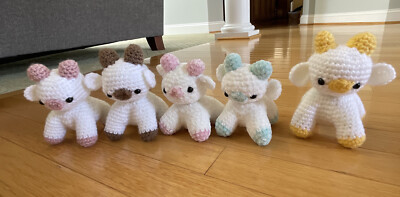 Lot Custom Handmade  Crochet Cow Plush Cute Stuffed Animal 3 . New