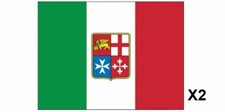 BANDIERA ADESIVA CON STEMMA MARINA MERCANTILE ITALIANA PER BARCA x2 pezzi