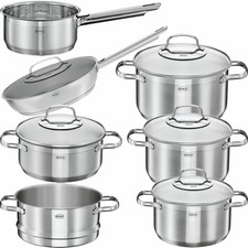 Rösle Edelstahl Induktion Topfset + Pfanne Elegance 12tlg PFOA frei Dämpfeinsatz