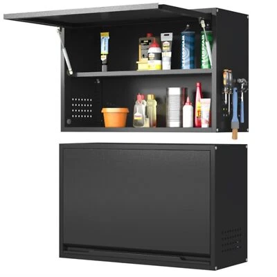 KOOYON Metal Wall Cabinet Garage Tool Cupboard Wall Mounted Storage Cabinet w/Shelf